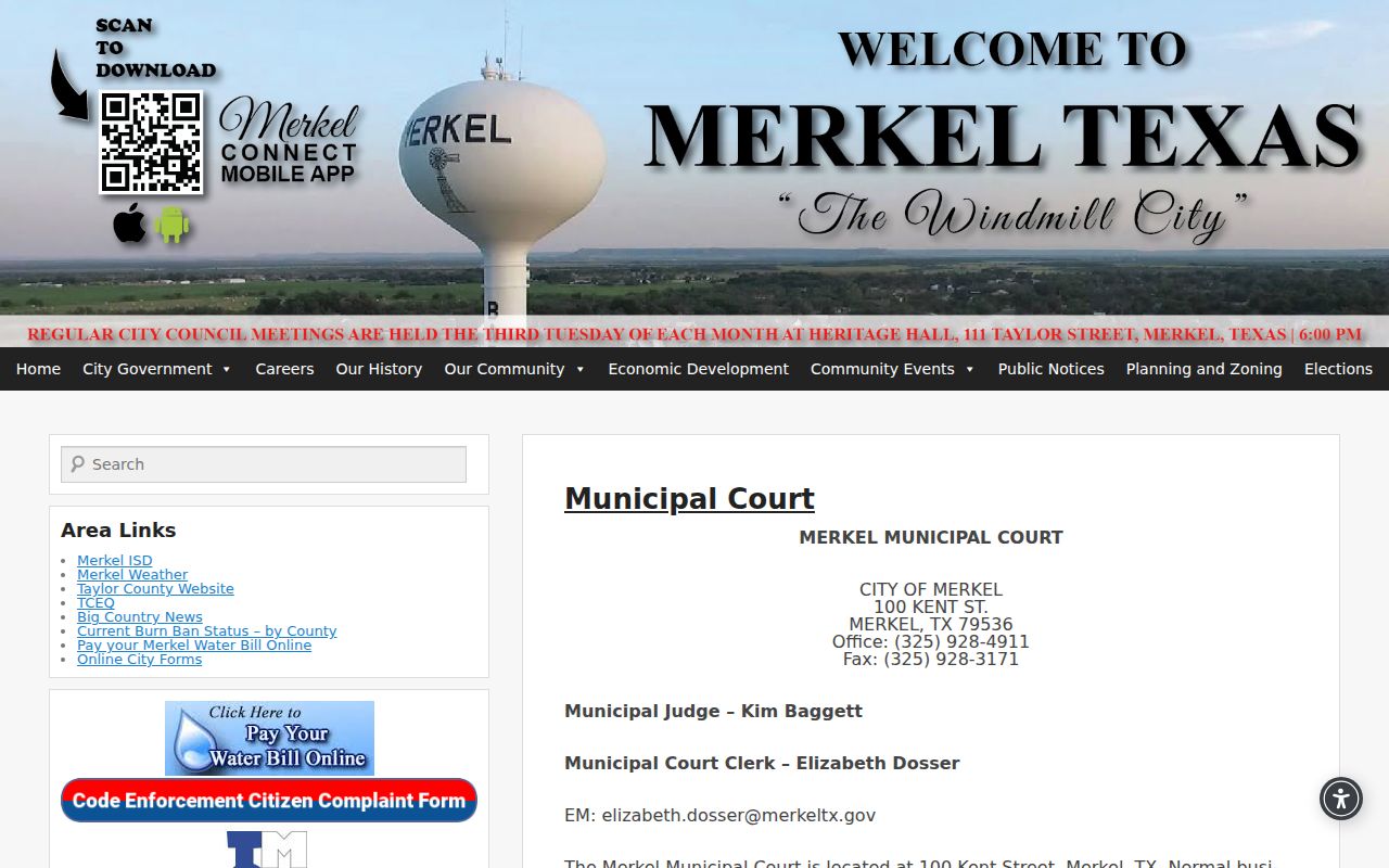 Merkel Municipal Court source for Merkel criminal court records