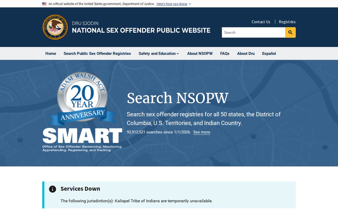 National registry search layer for a Taylor County sex offender check