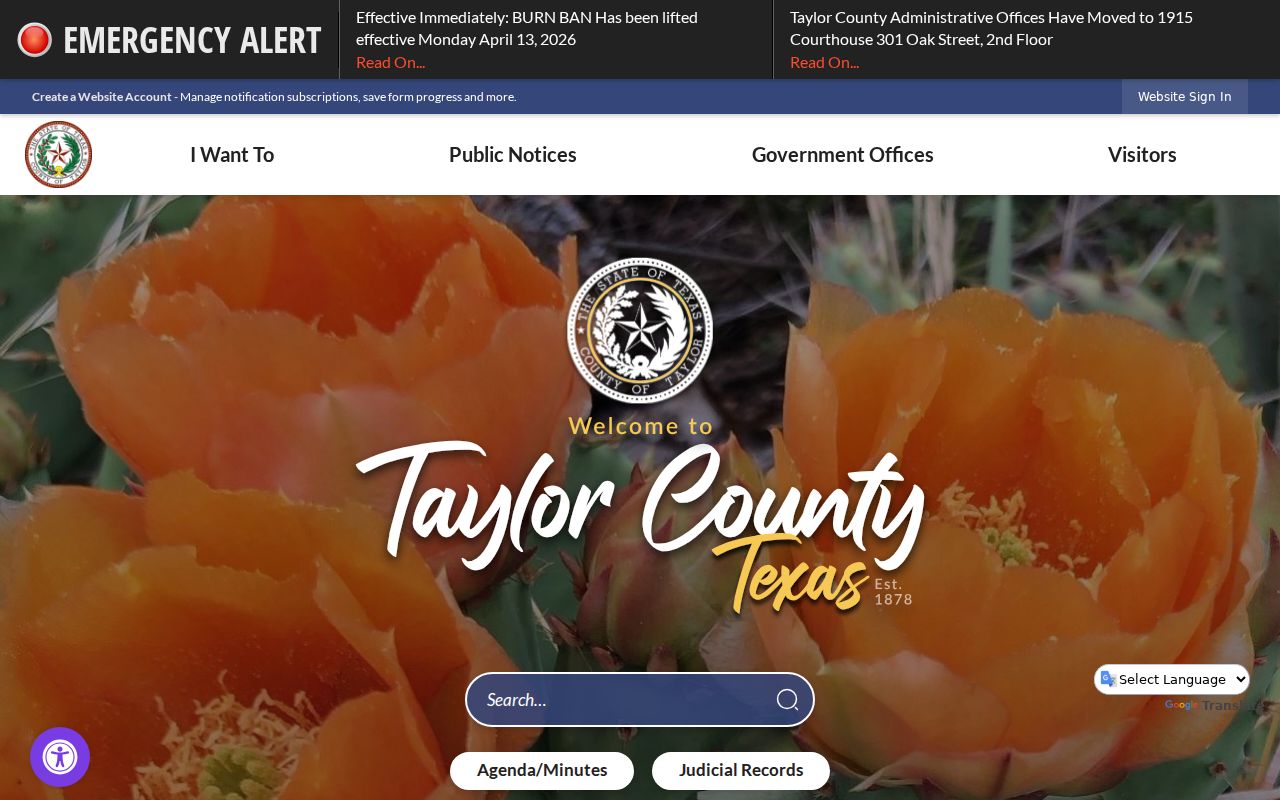 Taylor County criminal history government directory